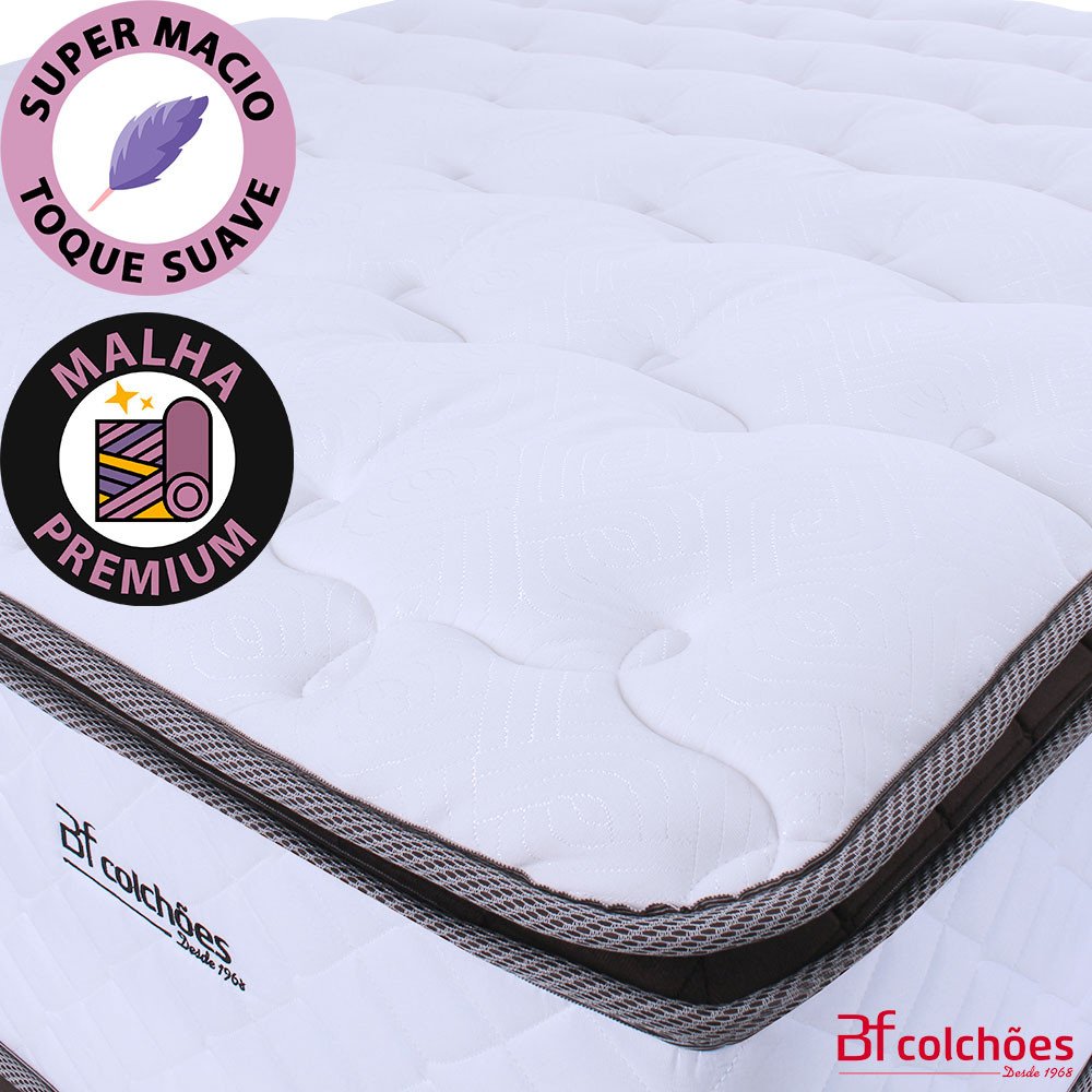 Colchão Queen BF Molas Ensacadas com Pillow Top Extra Conforto 158x198x38cm Premium Sleep  - 5