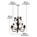 Ver imagem 2 de Luminária Lustre de Lirios Flores Artesanais Decoção Sala de Jantar - Verniz