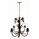 Ver imagem 1 de Luminária Lustre de Lirios Flores Artesanais Decoção Sala de Jantar - Verniz