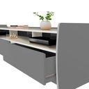 Ver imagem 3 de Rack Para Sala Moderno Cinza Off White 220cm Sublime Gelius
