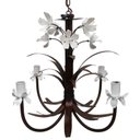 Ver imagem 5 de Lustre para Decoração Sala de Jantar Artesanal com Lirios Coloridos - Branco