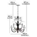 Ver imagem 2 de Lustre para Decoração Sala de Jantar Artesanal com Lirios Coloridos - Branco