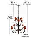 Ver imagem 2 de Lustre para Decoração Sala de Jantar Artesanal com Lirios Coloridos - Laranja