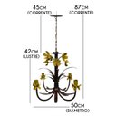 Ver imagem 2 de Lustre para Decoração Sala de Jantar Artesanal com Lirios Coloridos - Amarelo