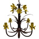 Ver imagem 4 de Lustre para Decoração Sala de Jantar Artesanal com Lirios Coloridos - Amarelo