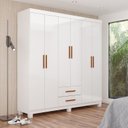 Ver imagem 1 de Guarda-Roupa 6 Portas 2 Gavetas com Pés Aurora Branco