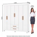 Ver imagem 2 de Guarda-Roupa 6 Portas 2 Gavetas com Pés Aurora Branco