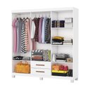 Ver imagem 3 de Guarda-Roupa 6 Portas 2 Gavetas com Pés Aurora Branco