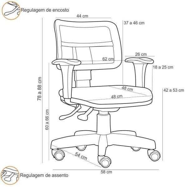 Kit 2 Cadeiras Giratórias Zip Executiva Ergonômica Escritório Suede Bege - Lyam Decor - 4