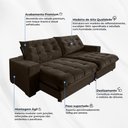 Ver imagem 4 de Sofá Califórnia Retrátil e Reclinável 3 Lugares 2,10m com Molas Ensacadas e Pillow Marrom