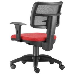Cadeira Giratória Zip Executiva Ergonômica Escritório Suede Vermelho - Lyam Decor - 5