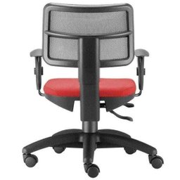 Cadeira Giratória Zip Executiva Ergonômica Escritório Suede Vermelho - Lyam Decor - 3