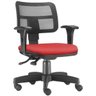 Cadeira Giratória Zip Executiva Ergonômica Escritório Suede Vermelho - Lyam Decor - 1