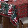 Toalha de Mesa Posta 8 Cadeiras Festas Estampa de Natal 2,80m x 1,40m Papai Noel - 2