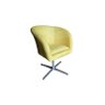 Poltrona Afrodite Amarela Canarinho Brasileiro Base Giratória Cromada DM Interiores - 2