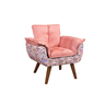 Poltrona Opala Rosa com Borboletas Pé Palito Dm Interiores - 1