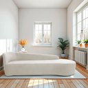Ver imagem 1 de Recamier Curvo Orgânico 200cm 3 Lugares Lado Direito para Sala Estar e Linho Paris