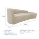 Ver imagem 3 de Recamier Curvo Orgânico 200cm 3 Lugares Lado Direito para Sala Estar e Linho Paris