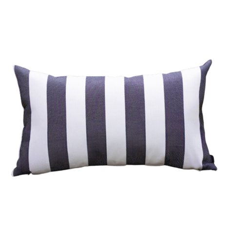 Coleção Náutica - Almofada Listras Azul Marinho Retangular Tipo:completa
