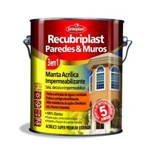 Tinta Imperemeab. Para Paredes E Muros, Recubriplast 3,6 Lt: Branco