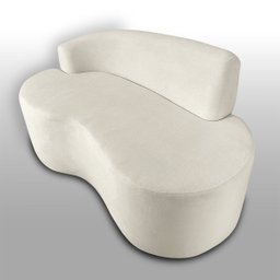 Sofá Orgânico com Entrada Usb Curvo 2 Lugares Feijão Forma Orgânica Bouclé - 5