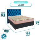 Ver imagem 3 de Conjunto Cama Box Azul Casal + Colchão D33 Maxsono Paropas + Cabeceira