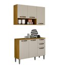 Ver imagem 2 de Kit Armário de Cozinha Alba Aéreo e Balcão 3 Portas Cinamomo/off White