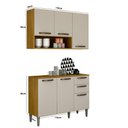 Ver imagem 4 de Kit Armário de Cozinha Alba Aéreo e Balcão 3 Portas Cinamomo/off White
