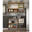 Ver imagem 3 de Kit Armário de Cozinha Alba Aéreo e Balcão 3 Portas Cinamomo/off White