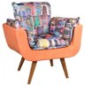 Poltrona Opala Fachadas Retrô com Laranja Pé Palito Dm Interiores - 1