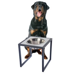 Comedouro Elevado Individual Cão Porte G Preto
