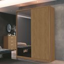 Ver imagem 2 de Guarda Roupa 2 Portas Deslizante 1 com Espelho 3 Gavetas Spazio Freijó - Mpozenato