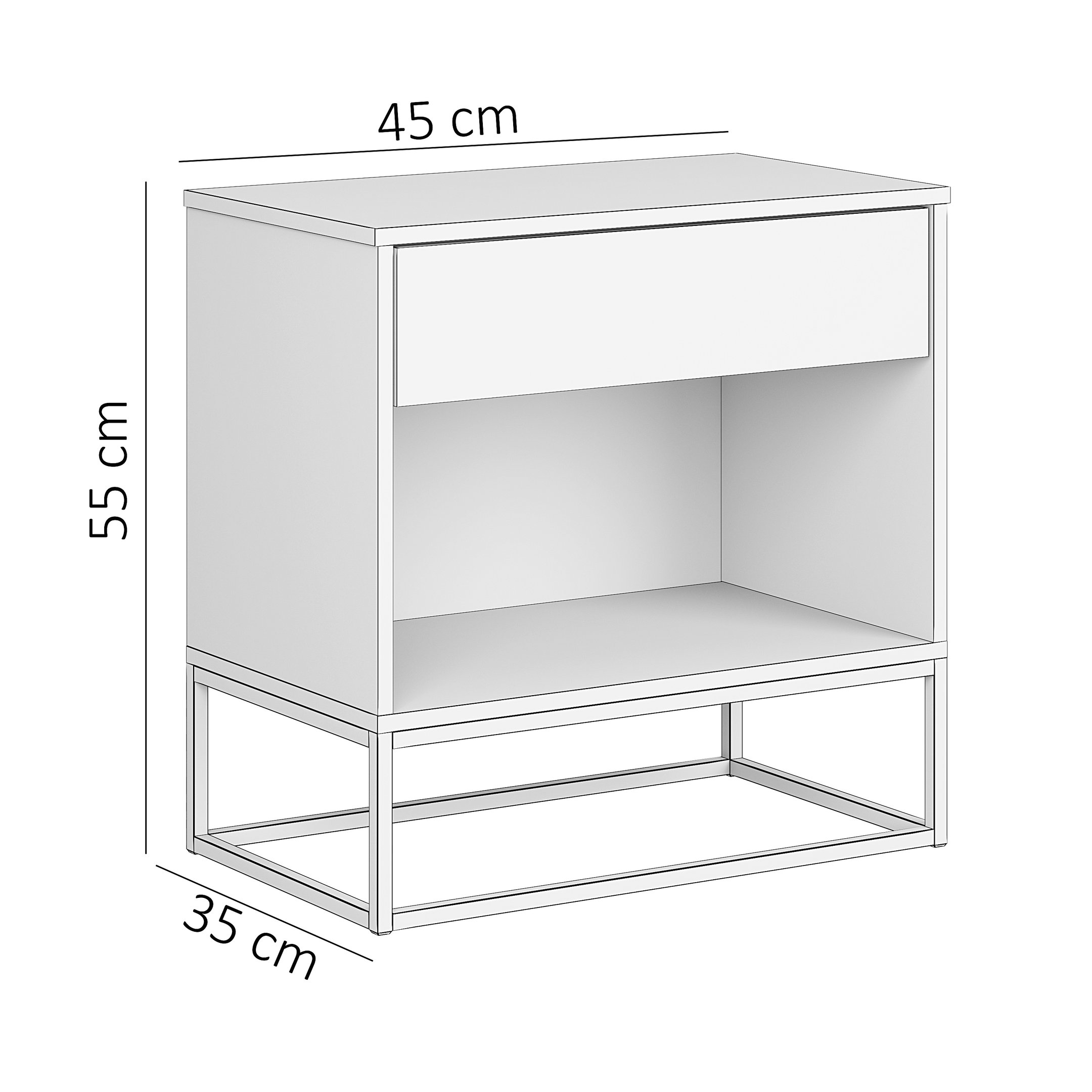 Mesa De Cabeceira Moderna Estilo Industrial Cinza - 3