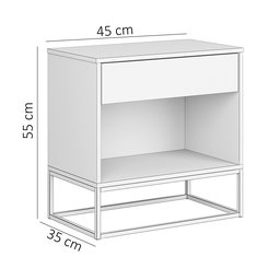 Mesa De Cabeceira Moderna Estilo Industrial Cinza - 3