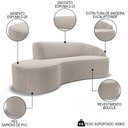 Ver imagem 3 de Sofá Living 4 Lugares 280cm Braço Direito Mozart D06 Bouclê Bege - Mpozenato