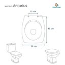 Ver imagem 3 de Assento Sanitário Laqueado Soft Close Anturius Bege Claro para vaso Luzarte
