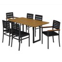Ver imagem 2 de Conjunto Sala de Jantar Mesa 6 Cadeiras Tampo de MDF Barcelona Itália Preto