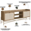 Ver imagem 3 de Rack para Sala de Estar Tv 65 Pol 183cm Industrial Indy A03 Hanover Dourado - Lyam Decor