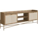 Ver imagem 1 de Rack para Sala de Estar Tv 65 Pol 183cm Industrial Indy A03 Hanover Dourado - Lyam Decor