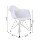 Ver imagem 6 de Mesa de Jantar Eames Eiffel Vidro Redonda 110cm com 4 Poltronas Brancas Ferro Branco