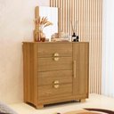 Ver imagem 2 de Cômoda para Quarto 93cm com Espelho Ilha Bela Nature - Vila Rica