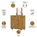Ver imagem 3 de Cômoda para Quarto 93cm com Espelho Ilha Bela Nature - Vila Rica