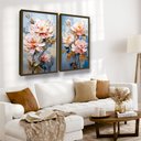 Ver imagem 1 de Quadro de Parede Flores Sala Quarto Pintado Grande