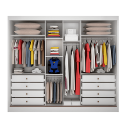 Guarda Roupa Casal 2 Portas de Correr Geom - Móveis Novo Horizonte - Branco - 3