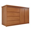 Ver imagem 3 de Cômoda 2 Portas 4 Gavetas MDF Polidoro Marrom/Rubi