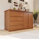 Ver imagem 1 de Cômoda 2 Portas 4 Gavetas MDF Polidoro Marrom/Rubi
