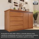 Ver imagem 5 de Cômoda 2 Portas 4 Gavetas MDF Polidoro Marrom/Rubi