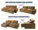 Ver imagem 4 de Sofá Retrátil Reclinável Supremo 2,50m Velut Bege C/ Molas