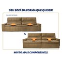 Ver imagem 5 de Sofá Retrátil Reclinável Supremo 2,50m Velut Bege C/ Molas