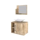 Ver imagem 2 de Conjunto Balcão C-cuba L38 e Espelheira Soft 600 Preto Onix C-snow Carvalho